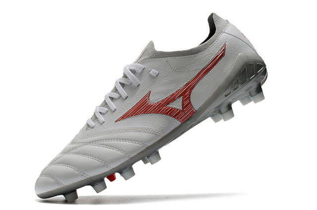 Chuteira Mizuno Morelia Neo 3 Campo FG - Cinza/Vermelho