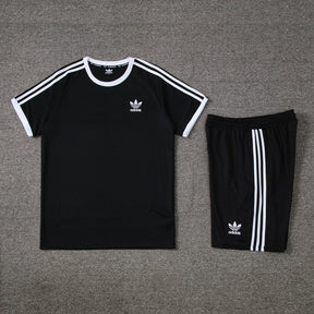 Conjunto Adidas Camisa e Bermuda Classic Preto