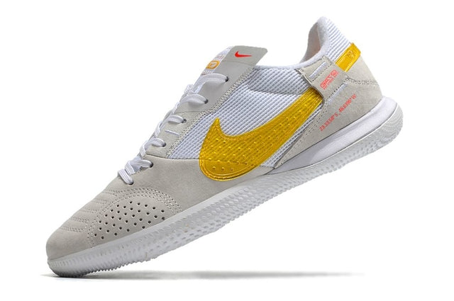 Chuteira Nike Street Gato Futsal IC - Branco/Dourado