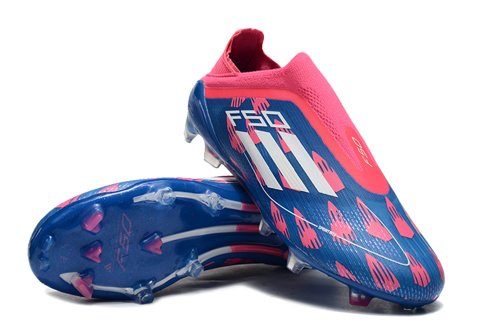 Chuteira Adidas F50 X Campo Sem Cadarço - Rosa/Azul