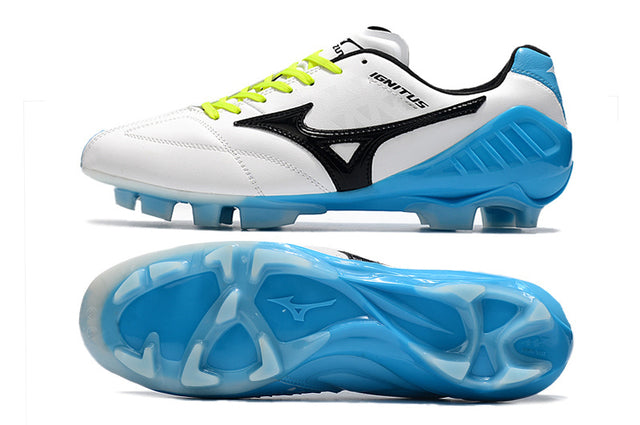 Chuteira Mizuno Wave Ignitus Japan FG - Branco/Azul