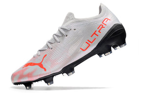 Chuteira Puma Ultra 1.3 Campo FG - Prata/Preto /Vermelho