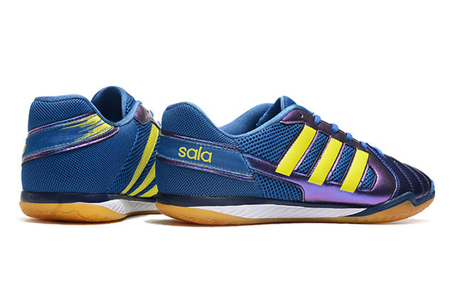 Chuteira Adidas Top Sala Futsal - Azul escuro/Amarelo/Marrom
