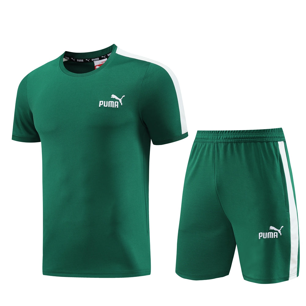 Conjunto Puma Camisa e Bermuda Verde Escuro