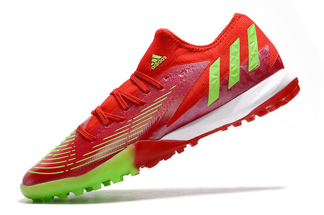 Chuteira Adidas Predator Edge.3 Low Society TF - Vermelho/Verde