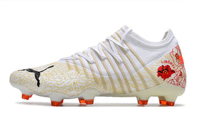 Chuteira Puma Future Z 1.3 Campo FG/AG - Branco/Vermelho