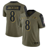 Camisa NFL Baltimore Ravens Salute to Service 2021 Oliva Masculina