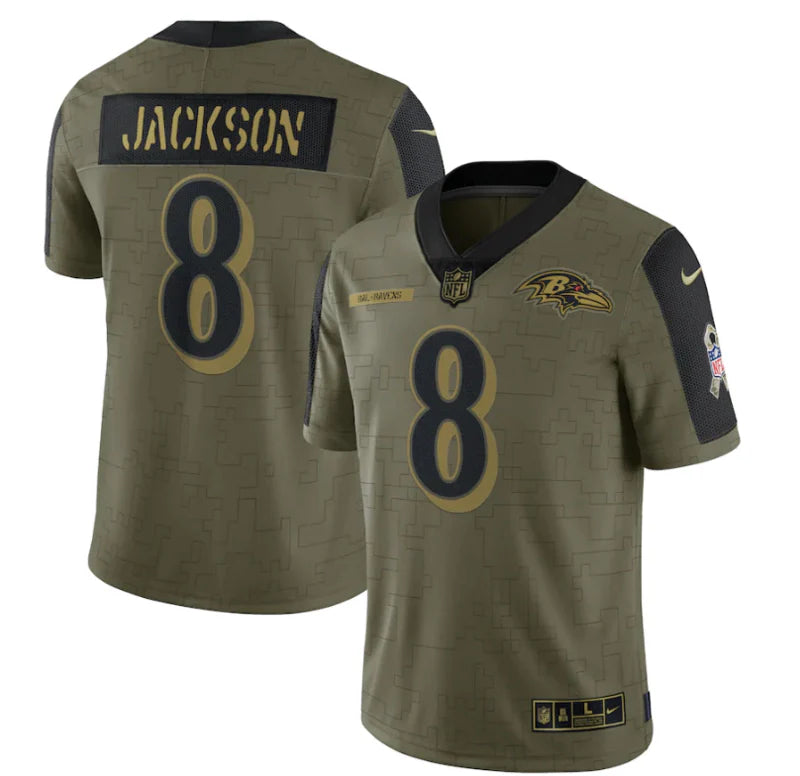 Camisa NFL Baltimore Ravens Salute to Service 2021 Oliva Masculina