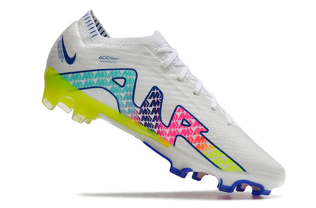 Chuteira Nike Air Zoom Mercurial Vapor 15 Elite FG - Branco/Rosa/Amarelo