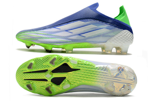 Chuteira Adidas Speedfow+ FG - Azul/Verde/Branco