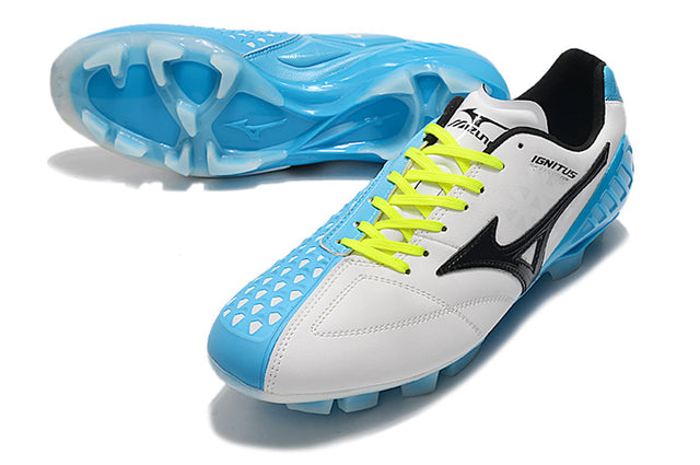 Chuteira Mizuno Wave Ignitus Japan FG - Branco/Azul