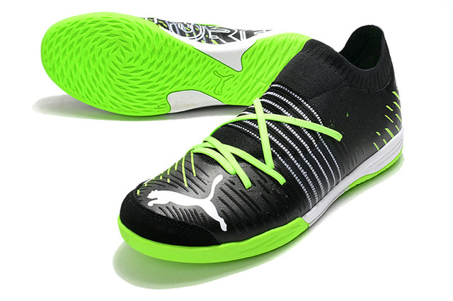 Chuteira Puma Future Z 1.1 Pro Cage Futsal - Preto/Verde/Branco