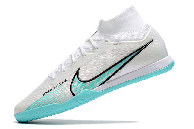 Chuteira Nike Mercurial Superfly 9 Elite Futsal IC - Branco/Azul