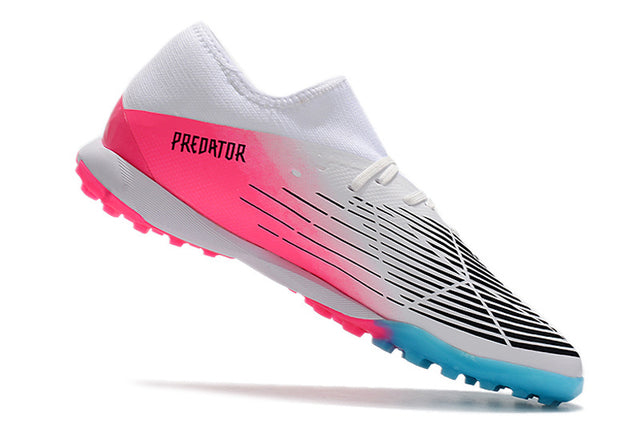Chuteira Adidas Predator Edge.3 Low Society TF - Rosa/Branco