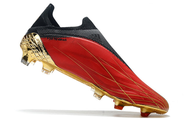 Chuteira Adidas Speedfow+ FG - Preto/Vermelho/Dourado