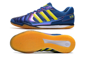 Chuteira Adidas Top Sala Futsal - Azul escuro/Amarelo/Marrom