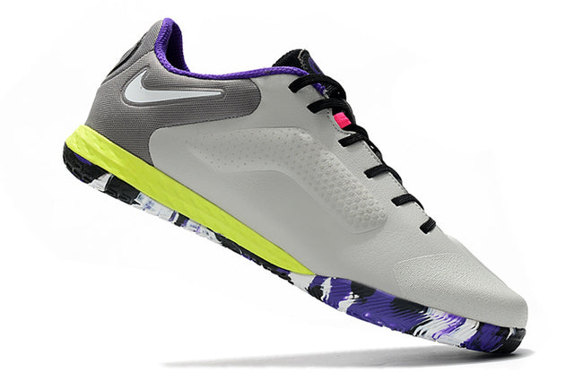 Chuteira Nike React Tiempo Legend 9 Pro Futsal IC - Cinza/Roxo