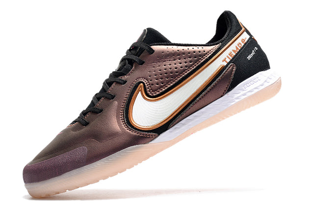 Chuteira Nike React Tiempo Legend 9 Pro Futsal IC - Marrom/Rosa