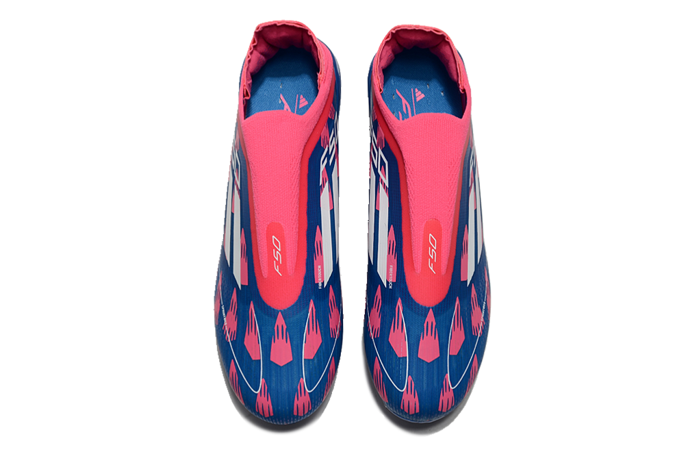 Chuteira Adidas F50 X Campo Sem Cadarço - Rosa/Azul