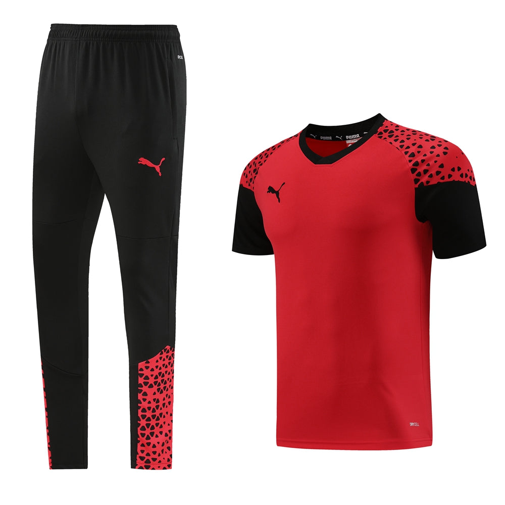 Conjunto Puma Camisa e Calça Preto/Vermelho