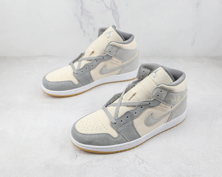 Tênis Nike Air Jordan 1 Mid Se Coconut Milk Particle Grey
