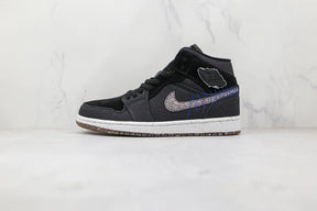 Tênis Nike Air Jordan 1 Mid Crater Black