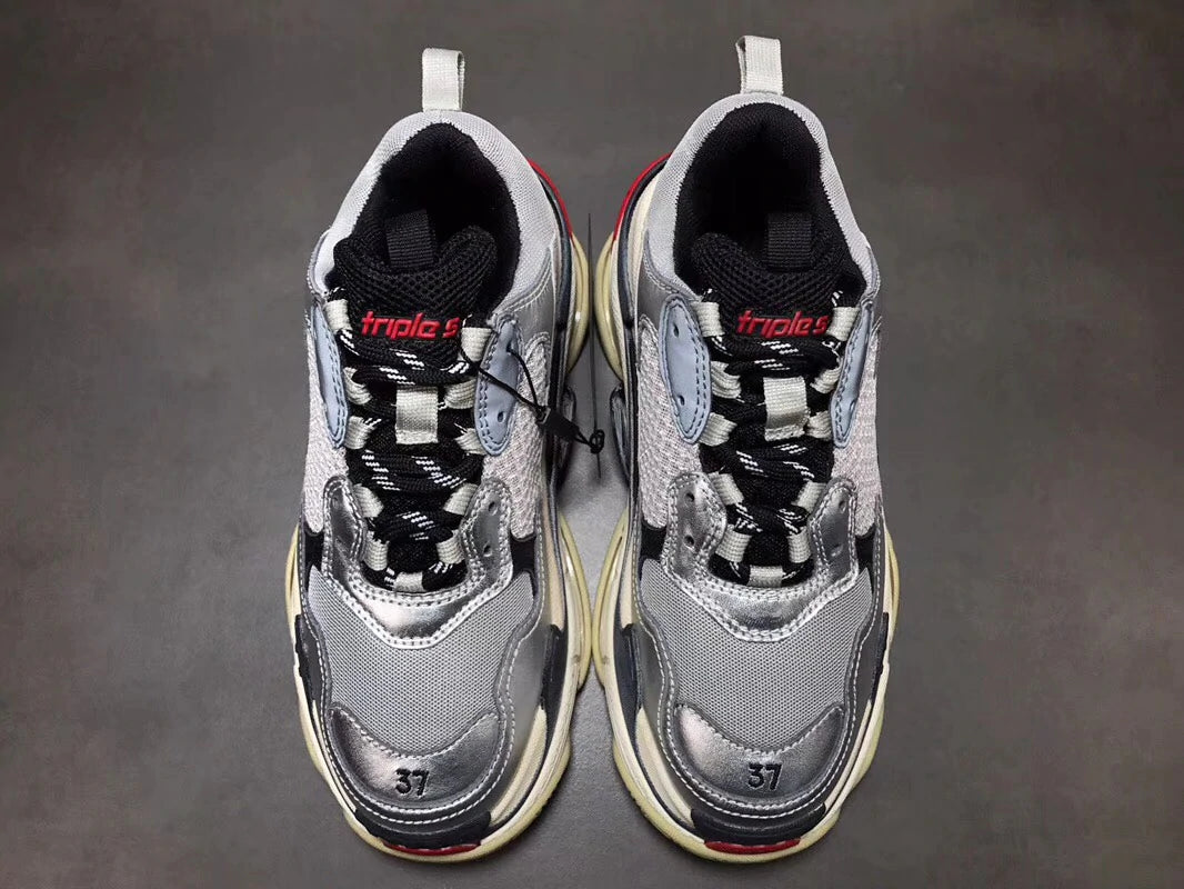 Tênis Balenciaga Triple S Silver Black 2019
