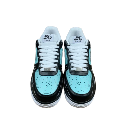 Tênis Nike Air Force 1 Black and Blue Cartoon