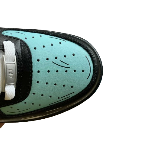 Tênis Nike Air Force 1 Black and Blue Cartoon
