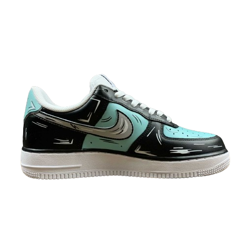 Tênis Nike Air Force 1 Black and Blue Cartoon