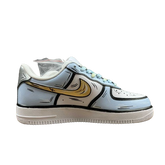 Tênis Nike Air Force 1 light blue Cartoon