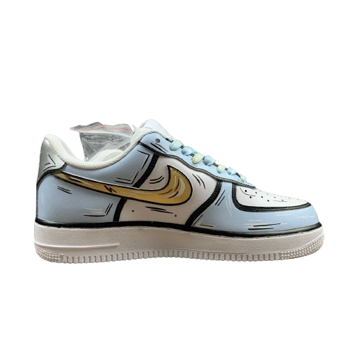 Tênis Nike Air Force 1 light blue Cartoon