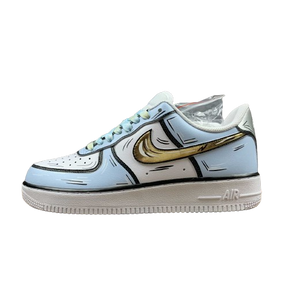 Tênis Nike Air Force 1 light blue Cartoon