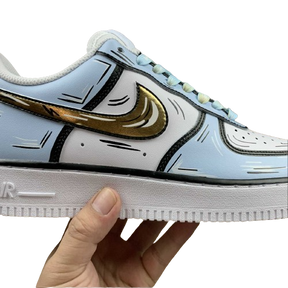 Tênis Nike Air Force 1 light blue Cartoon