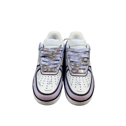 Tênis Nike Air Force 1 light blue and purple Cartoon