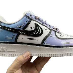 Tênis Nike Air Force 1 light blue and purple Cartoon
