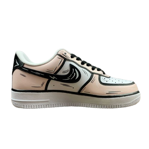 Tênis Nike Air Force 1 light pink Cartoon