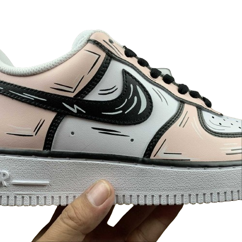 Tênis Nike Air Force 1 light pink Cartoon