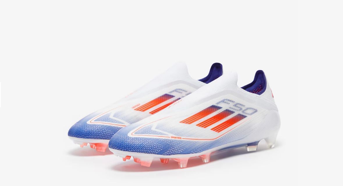 Chuteira Adidas F50 X Campo Sem Cadarço - Branca/Azul