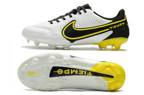 Chuteira Nike Tiempo 9 Elite Campo FG - Branco/Preto/Amarelo