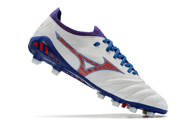 Chuteira Mizuno Morelia Neo 3 Campo FG - Branco/Vermelho/Azul