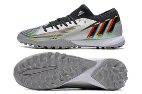 Chuteira Adidas Predator Edge.3 Low Society TF - Prata/Preto
