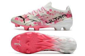 Chuteira Puma Ultra 1.3 Campo FG - Branco/Rosa