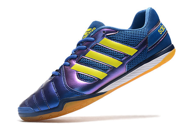Chuteira Adidas Top Sala Futsal - Azul escuro/Amarelo/Marrom