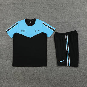 Conjunto Nike Repeat Masculino Camisa Azul Bermuda Preta