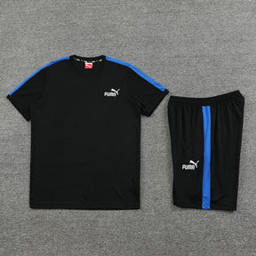 Conjunto Puma Masculino Camisa e Bermuda Preta e Azul