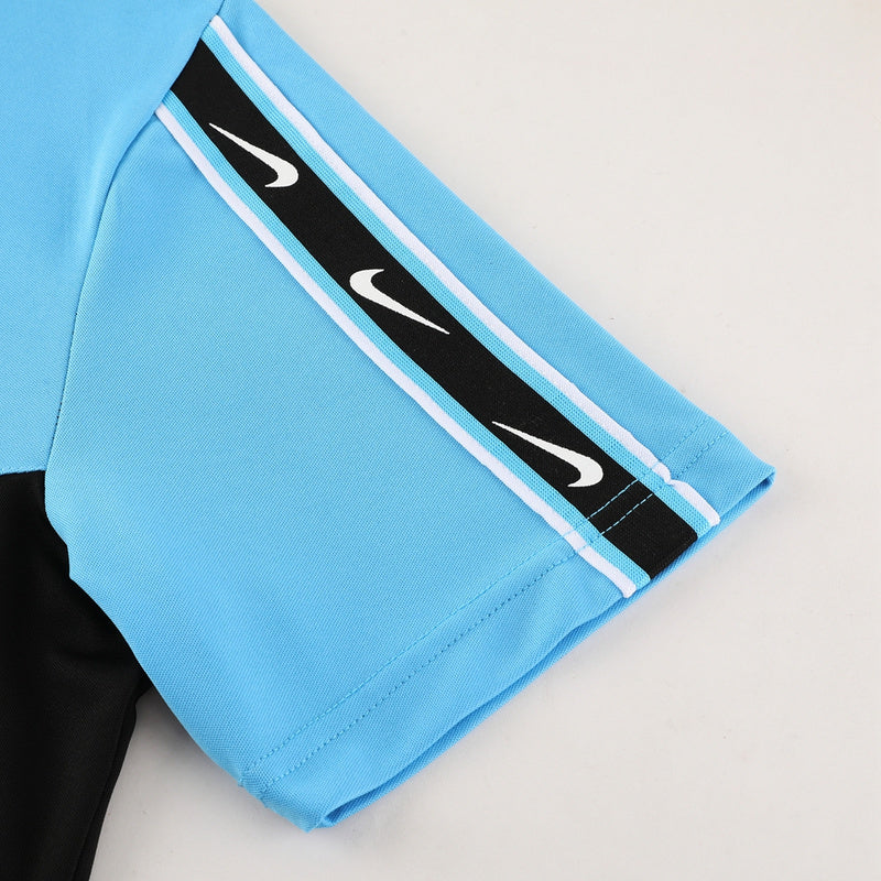 Conjunto Nike Repeat Masculino Camisa Azul Bermuda Preta