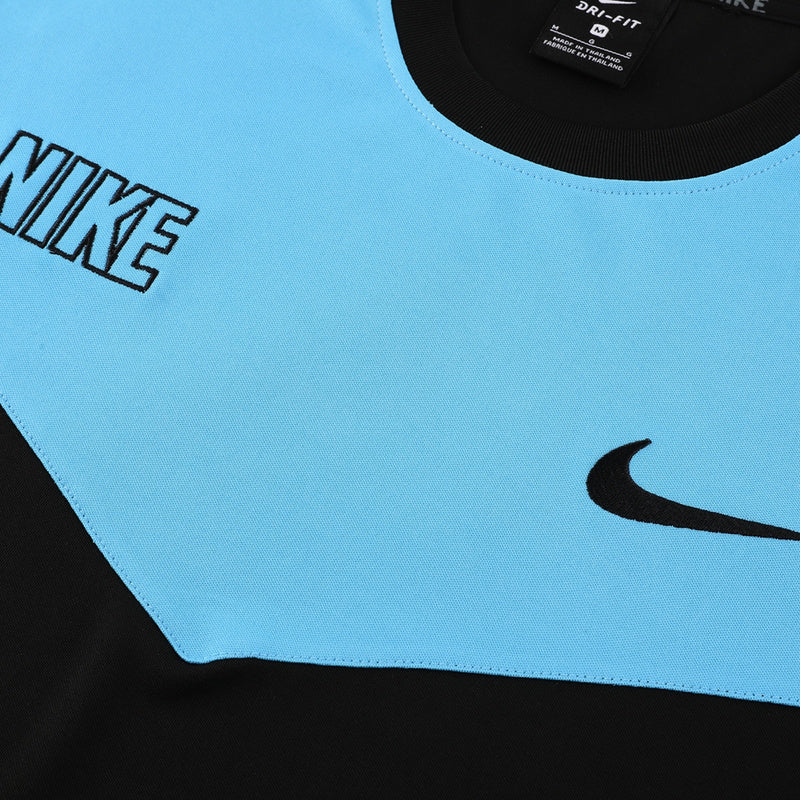 Conjunto Nike Repeat Masculino Camisa Azul Bermuda Preta