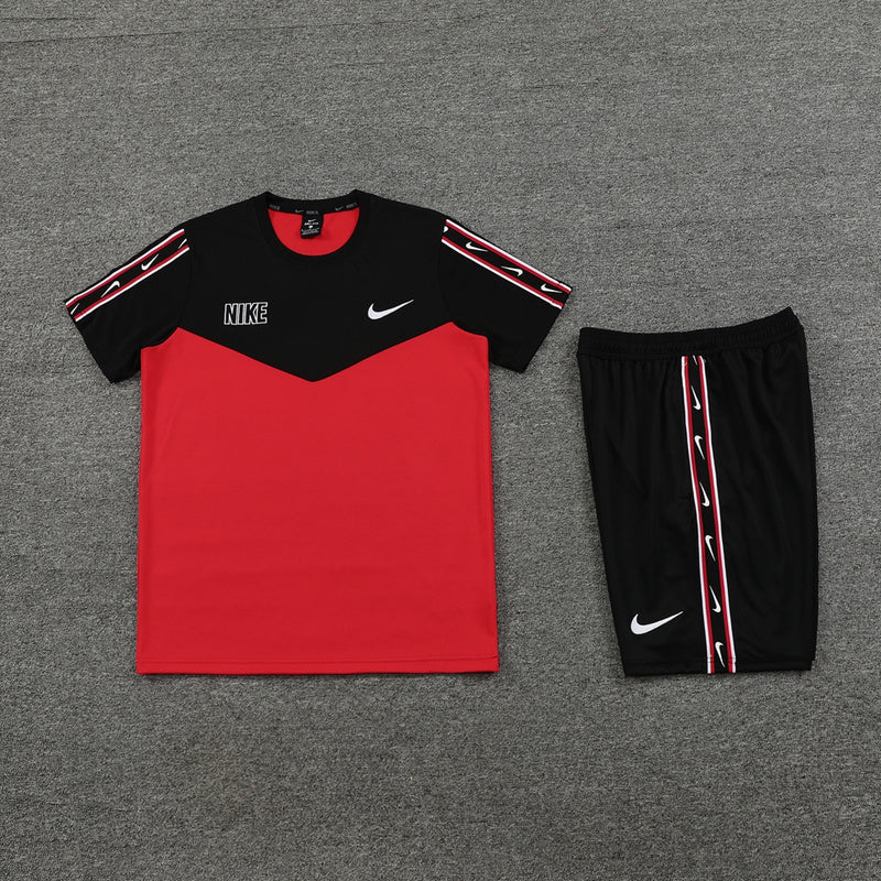 Conjunto Nike Repeat Masculino Bermuda e Camisa Masculina Vermelho e Preto