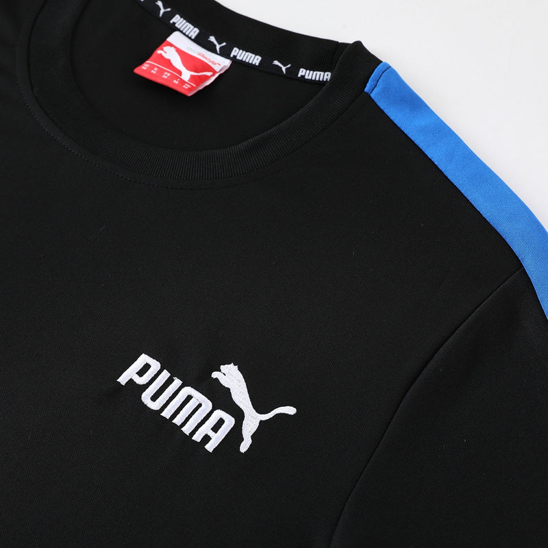 Conjunto Puma Masculino Camisa e Bermuda Preta e Azul